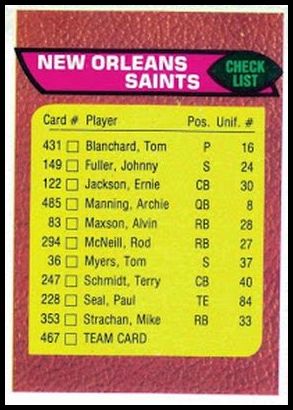 467 New Orleans Saints